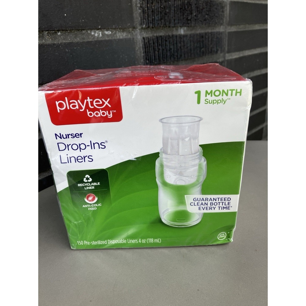 Playtex Nurser Drop In Liners Disposable‎ Bottle 4oz 150 Ct. New Sealed Package